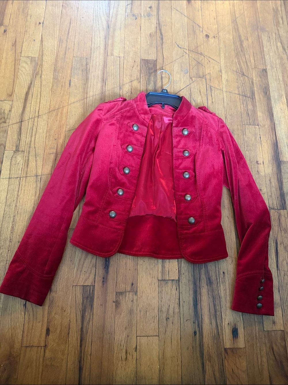 H&M Red Velvet Military-Style Blazer